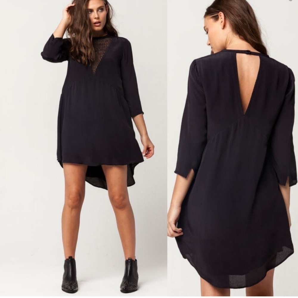 Amuse Society High Low Mini Dress Navy Blue Party Casual Size XS - Picture 2 of 12